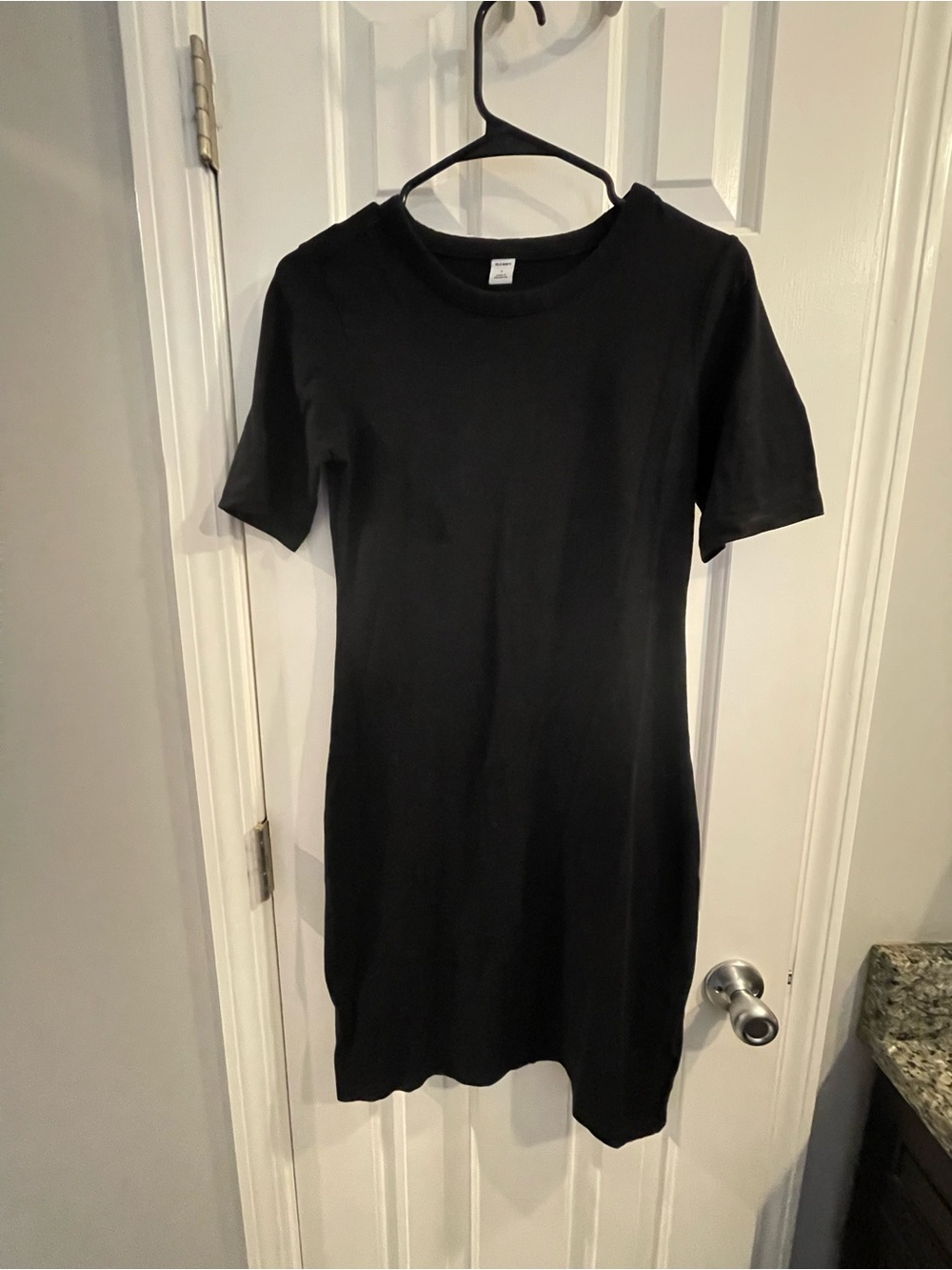 Old Navy Women's Classic Black Knit T-Shirt Dress